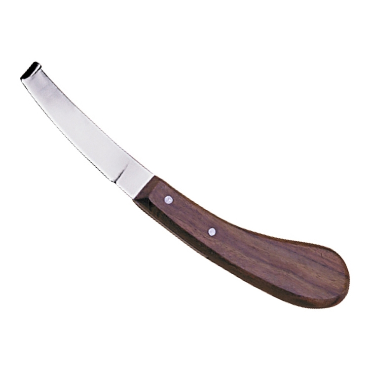 Right-Handed Hoof Knife With Wooden Handle