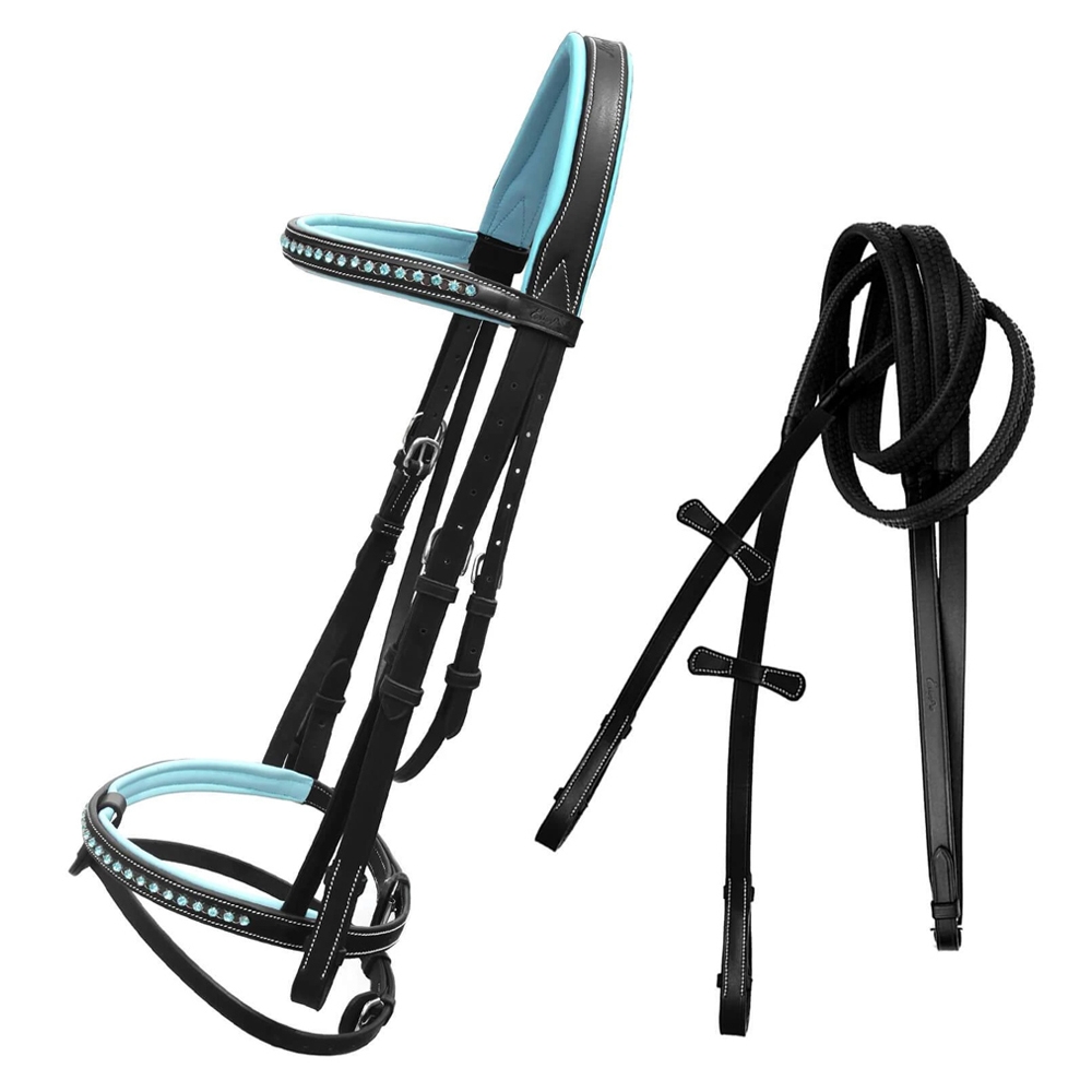 Exionpro-Blue-Bling-Bridle-With-Baby-Blue-Padding-&-Reins