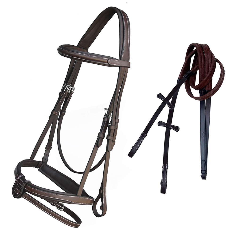 Runners-Comfort-Lined-Mono-Crown-Snaffle-Bridle-with-U-Shape-Det