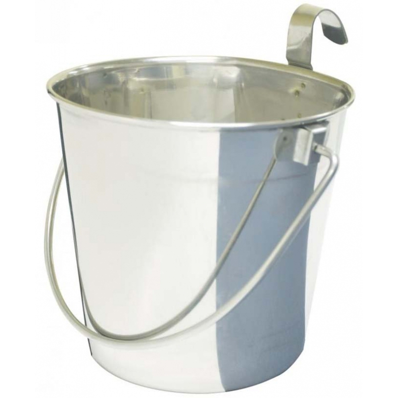 SS FLAT SIDED BUCKET PAIL 1.90Litres - ONE HOOK